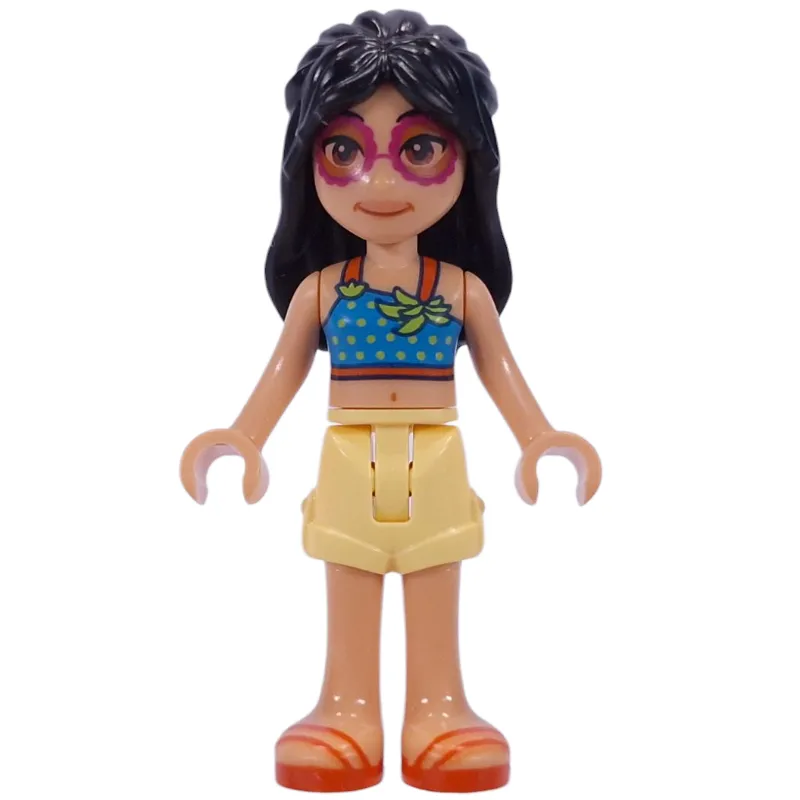 Liann - Dark Azure Top, Bright Light Yellow Shorts