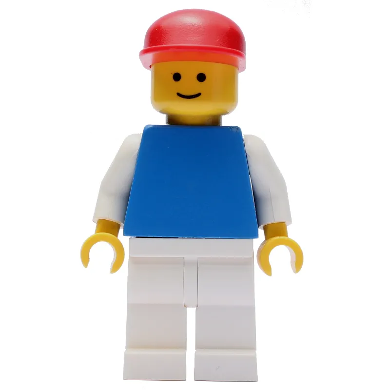Blue Torso, White Legs, Red Cap