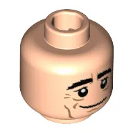 Minifig Head Joachim Löw, Eyebrows Bushy, White Pupils, Crow's Feet, Cheek Lines Print [Hollow Stud]