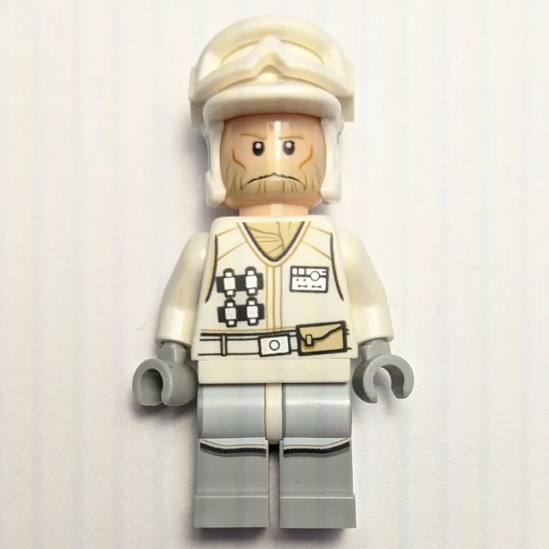 Rebel Trooper in Hoth Uniform, White Hat, White Jacket, Tan Beard, No Backpack