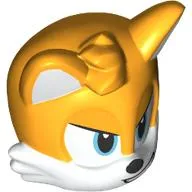 Minifig Head Special, Miles 'Tails' Prower, Half Closed Eyes Print