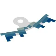 Neckwear Wings, Pixelated Blue and Medium Azure Squares Print