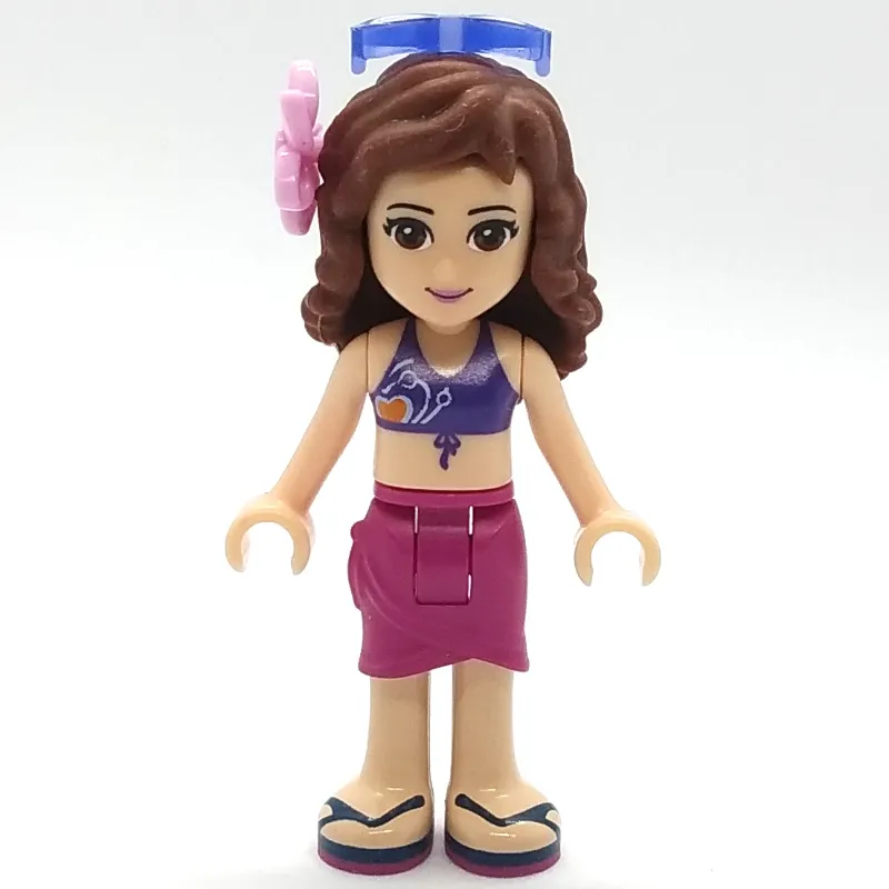 Olivia - Dark Purple Bikini, Magenta Skirt