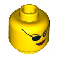 Minifig Head Pirate, Eyepatch and Large Red Lips Print