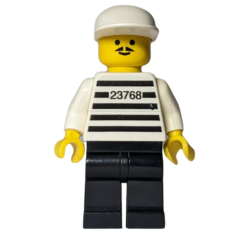 Jailbreak Joe, Prison Shirt with #23768, White Cap
