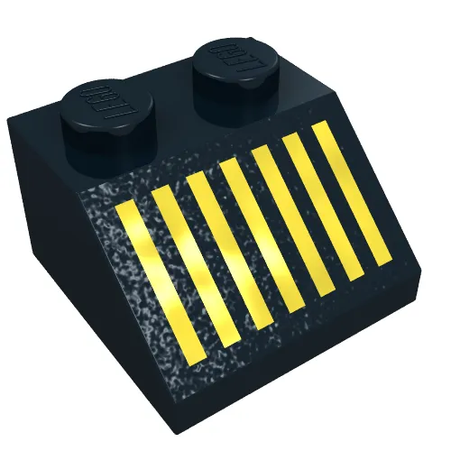 Slope 45° 2 x 2 with Yellow Grill Print
