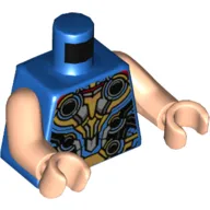 Torso Armor, Gold, Silver, and Black Panels and Circles Print, Light Nougat Arms and Hands