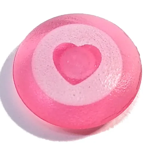 Clikits Icon, Round 2 x 2 Large with Pin, White Circle with Heart Cutout Print