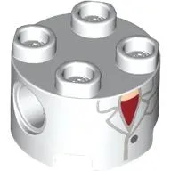 Brick Round 2 x 2, Pin Holes with Lab Coat print