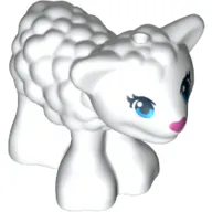 Animal, Sheep / Lamb with Dark Azure Eyes, Dark Pink Nose and Eyelashes Print