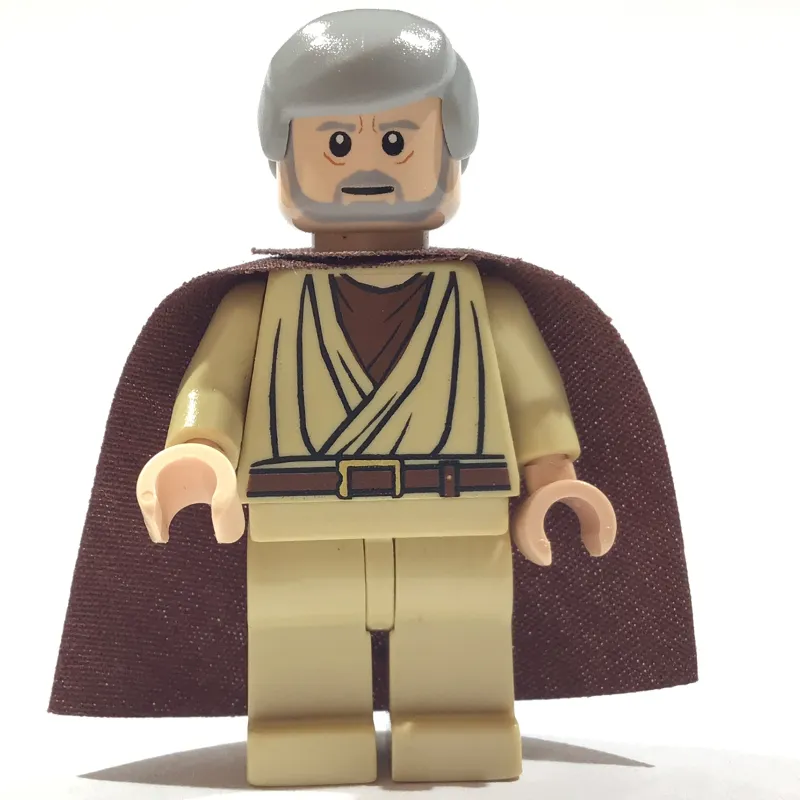 Obi-Wan Kenobi, Old, Tan Robes, Hair, Reddish Brown Cape