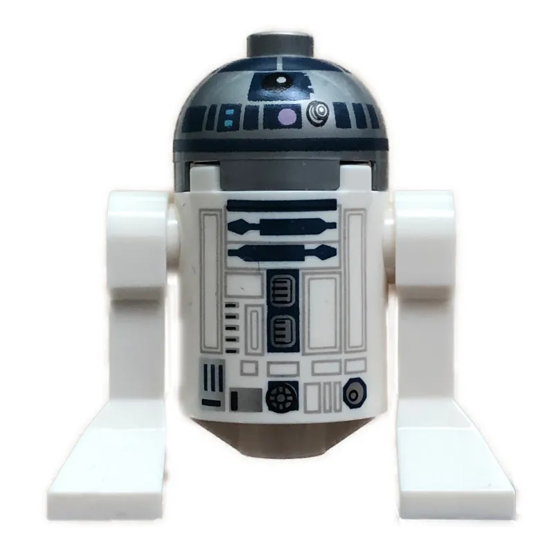 Astromech Droid, R2-D2, Flat Silver Dome, Dark Blue Print with Lavender Dots