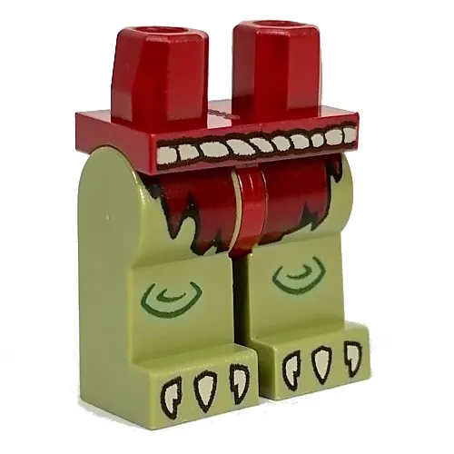 Hips and Olive Green Legs with Dark Red Loin Cloth print