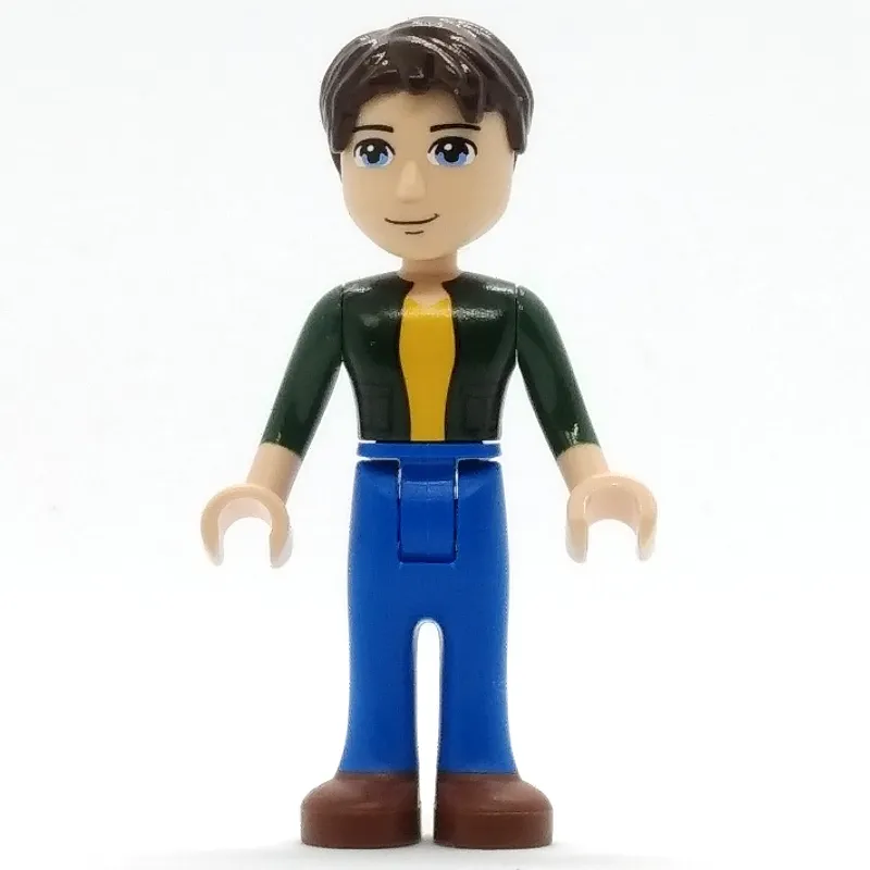 Joshua - Dark Green Shirt, Blue Pants, Dark Brown Hair