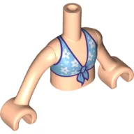 Minidoll Torso Girl, Medium Azure Bikini, Dark Purple Trim print with Light Nougat Hands