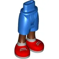 Minidoll Hips and Mid-Length Shorts with Reddish Brown Legs, Red Shoes, Light Bluish Grey Socks, Laces print