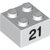 Brick 2 x 2 with Black "21" Print