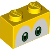 Brick 1 x 2 with Green Eyes (Koopa Troopa) Print