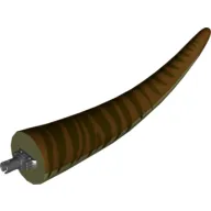Animal Body Part, Dinosaur, Tyrannosaurus Rex Tail, with Pin, Reddish Brown Top and Dark Brown Stripes Print