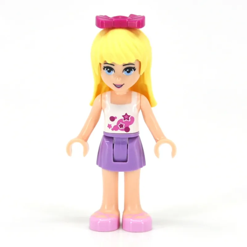 Stephanie - White Top, Medium Lavender Skirt