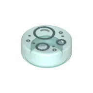 Tile Round 1 x 1 with Sand Blue Bubbles print