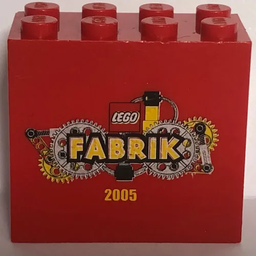 Brick 2 x 4 x 3 with 'LEGO FABRIK 2005' Print