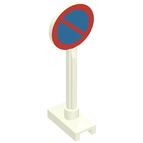 Road Sign Round with No Parking Print