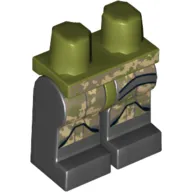 Hips and Black Legs with Camouflage Armor Print