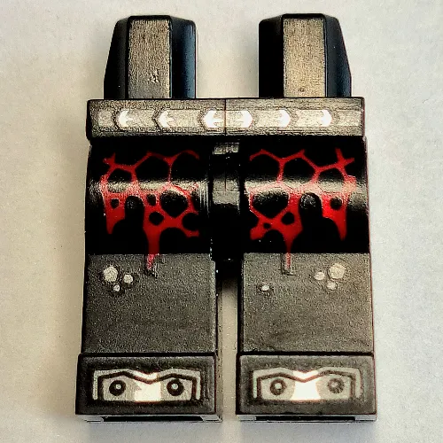 Hips and Black Legs with Silver Belt, Dark Red Scales, Plates with Rivets Toes Print