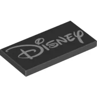 Tile 2 x 4 with White 'Disney' Signature print