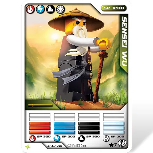 Trading Card, Ninjago Deck #1: *7 - Sensei Wu (Black Outfit) - International Version