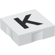 Duplo Tile 2 x 2 with Capital 'K' Print