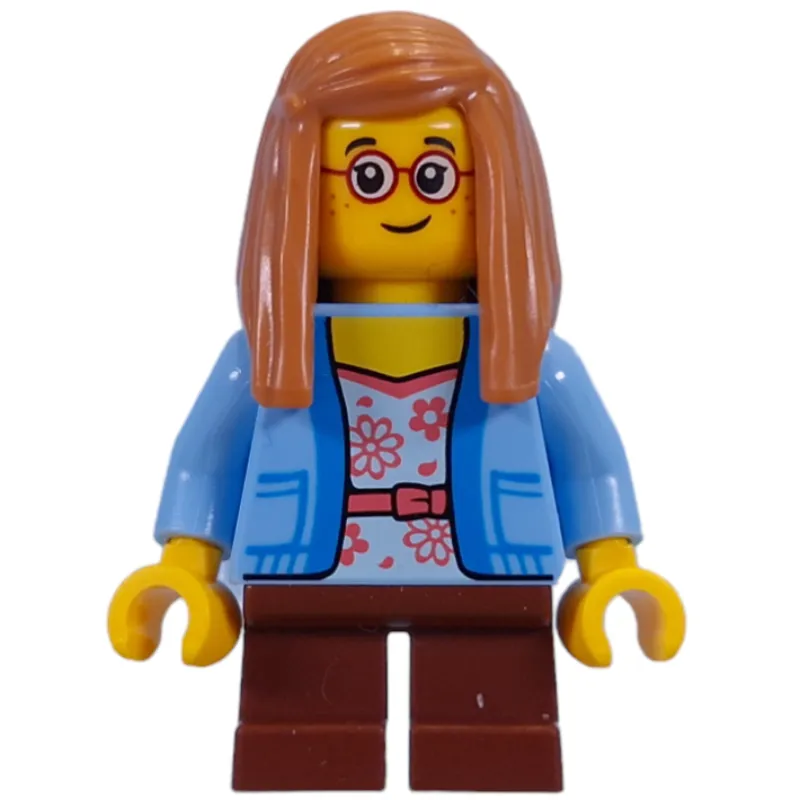 Kid - Bright Blue Torso, Reddish Brown Legs, Medium Nougat Hair