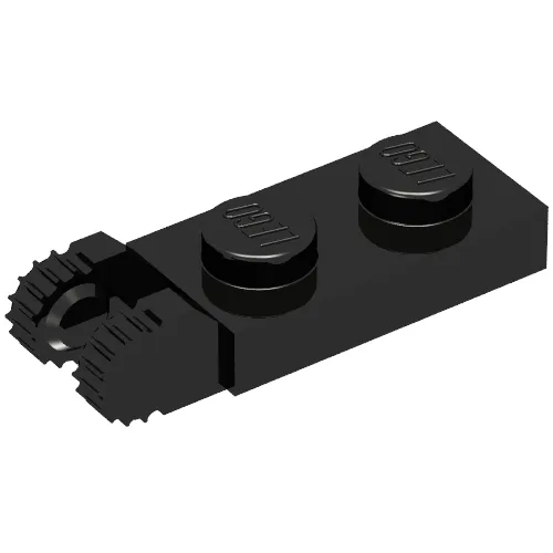 Hinge Plate 1 x 2 Locking with 2 Fingers On End, without Groove, 9 Teeth