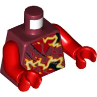 Torso Robes with Orange/Yellow Energy Print, Red Arms and Hands