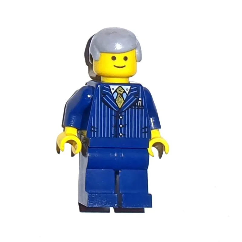 Dark Blue Torso, Suit, Dark Blue Legs, Light BLuish Grey Hair