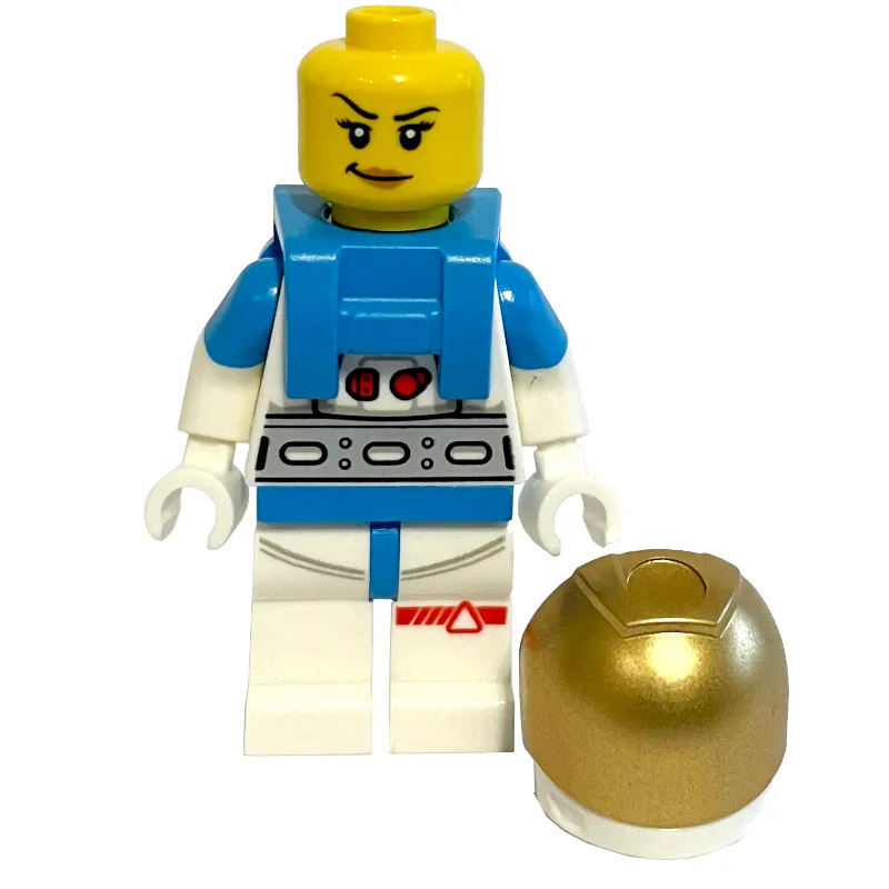 Astronaut, Female, White Suit, Gold Visor, Smirk