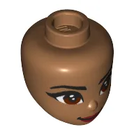 Minidoll Head with Reddish Brown Eyes, Dark Red Lips print