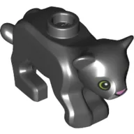 Animal, Big Cat Cub, with Lime Eyes and Dark Pink Nose Print