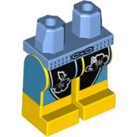 Hips and Yellow Legs with Black and Medium Blue Board Shorts with Flowers Print