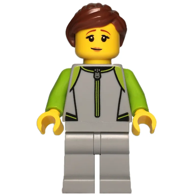 Surfer, Lime/Light Bluish Grey Wetsuit, Reddish Brown Hair