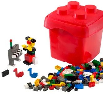 Fun with Bricks {small red bucket}
