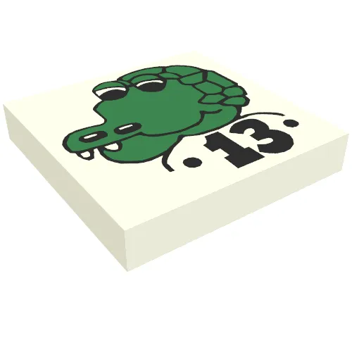 Tile 2 x 2 with Fabuland Crocodile Print [3664]