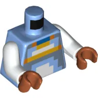 Torso Pixelated Yellow / Blue / White Shirt Print, White Arms, Dark Orange Hands