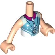 Minidoll Torso Girl, with White/Medium Azure Shirt, Whistle print, Light Nougat Arms and Hands