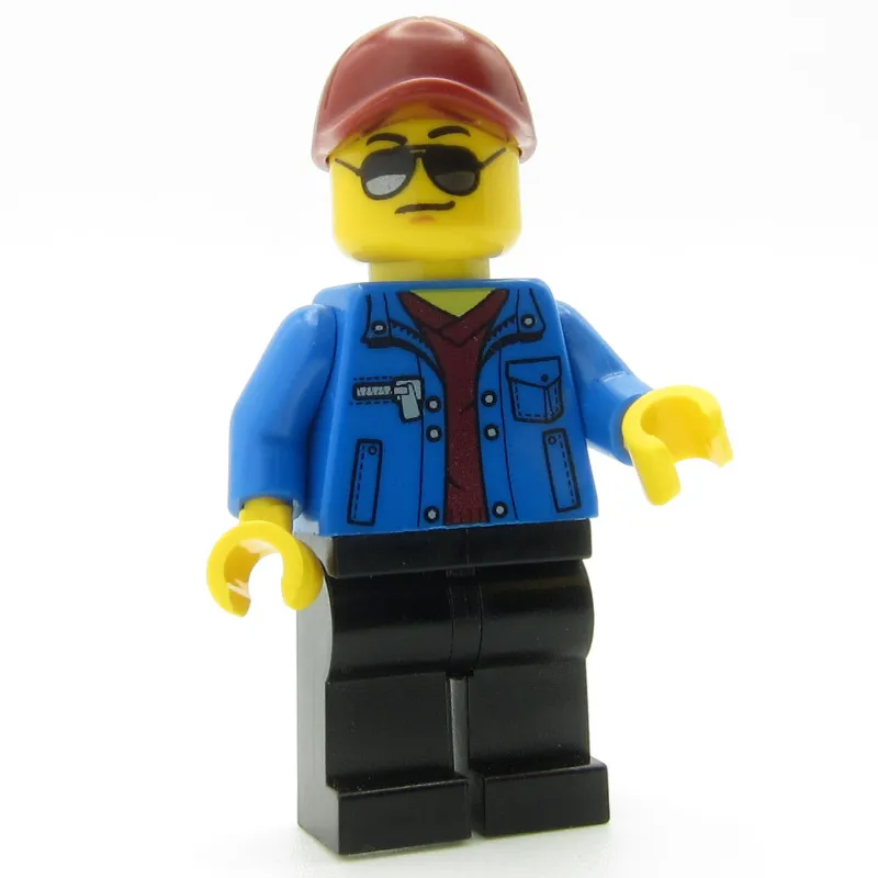 Race Official, Blue Torso, Black Blue Legs, Dark Red Cap