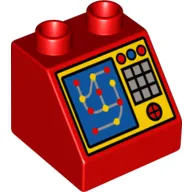 Duplo Brick 2 x 2 Slope 45 with Medical Console Diagnostic or Locator Print