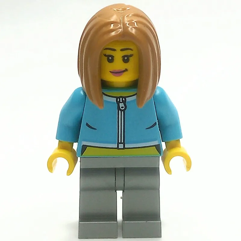 Woman, Medium Azure Torso, Flat Silver Legs, Medium Nougat Hair