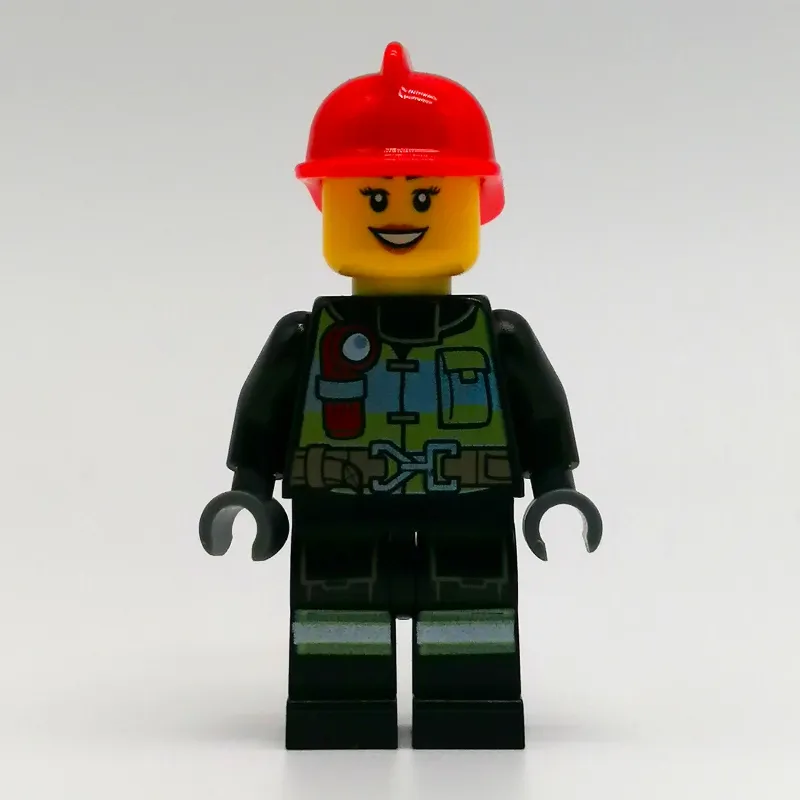 Fire Fighter - Black Torso, Black Legs, Red Helmet, Female