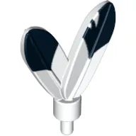 Headwear Accessory Plume / Feathers with Pin and Black Tip on One Side Only Print